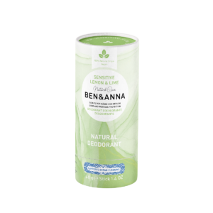 Ben&Anna, naturalny dezodorant bez sody, LEMON & LIME, SENSITIVE, (sztyft kartonowy), 40 g