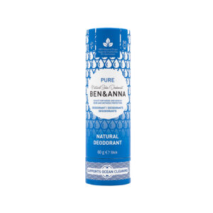 Ben&Anna, naturalny bezzapachowy dezodorant na bazie sody, PURE (sztyft kartonowy), 0% aluminium, 60 g