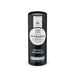 Ben&Anna, naturalny dezodorant na bazie sody URBAN BLACK (sztyft kartonowy), 40 g