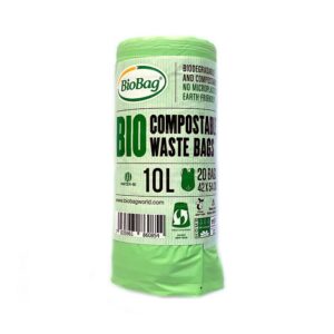 BioBag, worki na odpady organiczne i zmieszane, w 100% biodegradowalne i kompostowalne, 10l, rolka 20 sztuk