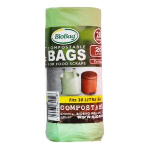 BioBag, worki na odpady organiczne i zmieszane, w 100% biodegradowalne i kompostowalne, 20l, rolka 20 sztuk