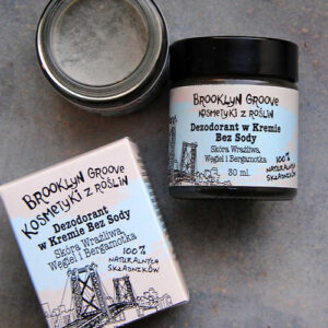 Brooklyn Groove, Dezodorant w Kremie Bez Sody - Węgiel i Bergamotka, 30 ml