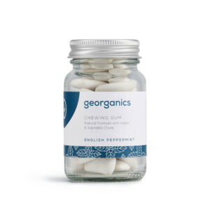 Georganics, naturalna guma do żucia w pojemniku, mięta pieprzowa, 30 szt.