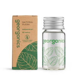 Georganics, nić dentystyczna, naturalna, kompostowalna, zielona mięta, 50 m