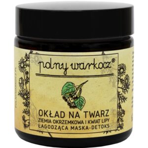 Polny Warkocz, Okład na twarz ziemia okrzemkowa i kwiat lipy, łagodząca maska - detoks, 100 ml
