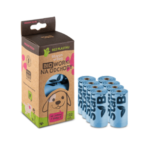 StarchBag, BIOworki na odchody, kompostowalne, błękitne, 8-pak, 120 szt.