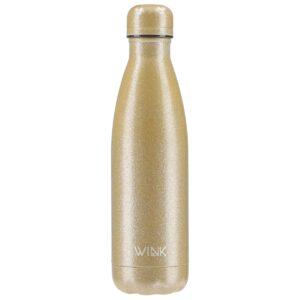 WINK Bottle, Butelka termiczna GLITTER GOLD, bez BPA, 500 ml