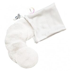 Soft Moon, wielorazowe płatki, waciki kosmetyczne BIAŁE, bawełna organiczna i frota bambusowa, 5 szt. + woreczek do prania