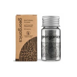 Georganics, nić dentystyczna, naturalna, kompostowalna, z węglem aktywnym, 50 m