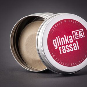 ŻE ĄĘ, naturalny szampon w kostce Glinka Rassal, 70 g (puszka)